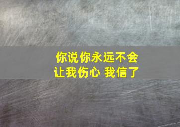 你说你永远不会让我伤心 我信了